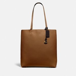 COACH Leather Shoulder Tote Bag, Sienna Brown, NWT 